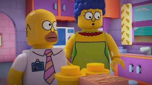Homer and Marge transformed into Lego pieces