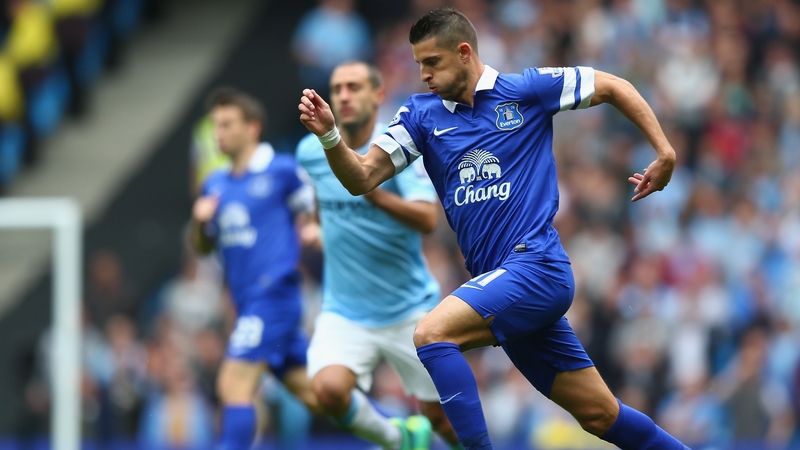 Kevin Mirallas in action during Everton's game against Manchester City at the Etihad Stadium on 5 October 2013
