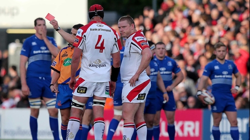 Tom Court was sent off in the 17th minute of Ulster's defeat to Leinster