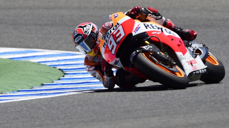 Repsol Honda Team's Marc Marquez competes at the Jerez racetrack