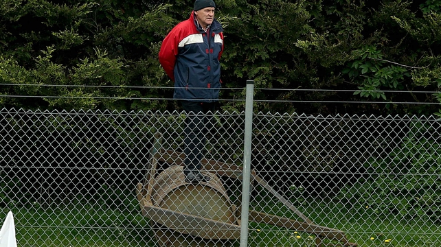 A Cork camogie fan looks on during their game with Down in Clane