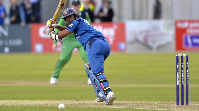 Dinesh Chandimal of Sri Lanka gets some runs on the board