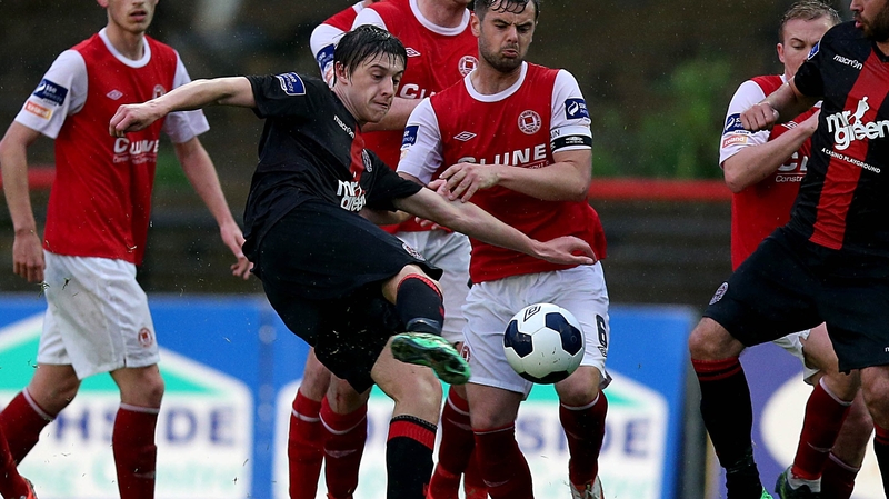 Jake Hyland fires home his second goal for Bohs