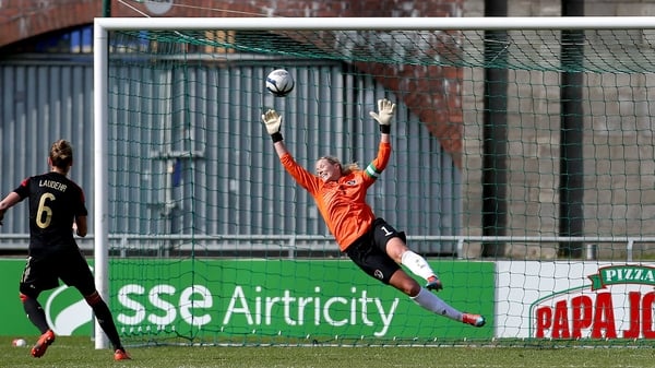 Ireland goalkeeper Emma Byrne in action against Spain