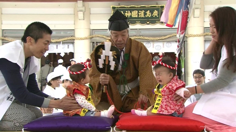 People believe the loud cry of a baby will ward off evil spirits