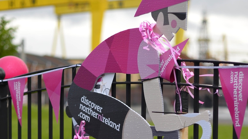 Giro decorations on the Newtownards Road in Northern Ireland