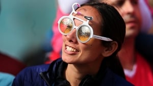 A fan at the finish during the Team Time Trial in the time trial