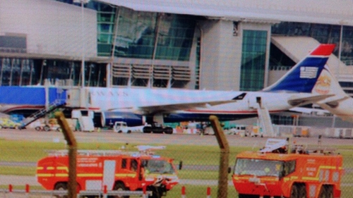 The plane was forced to land at Dublin airport at 3.15pm (Pic: KB photography @KBProductionsIR)