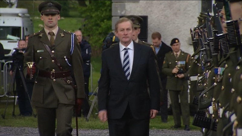 Enda Kenny inspected the Guard of Honour at Strokestown Park