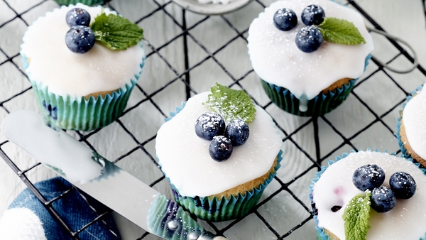 Lemon Iced Blueberry Muffins