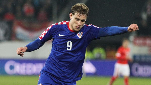 Nikica Jelavic in action during the friendly match between Switzerland in March