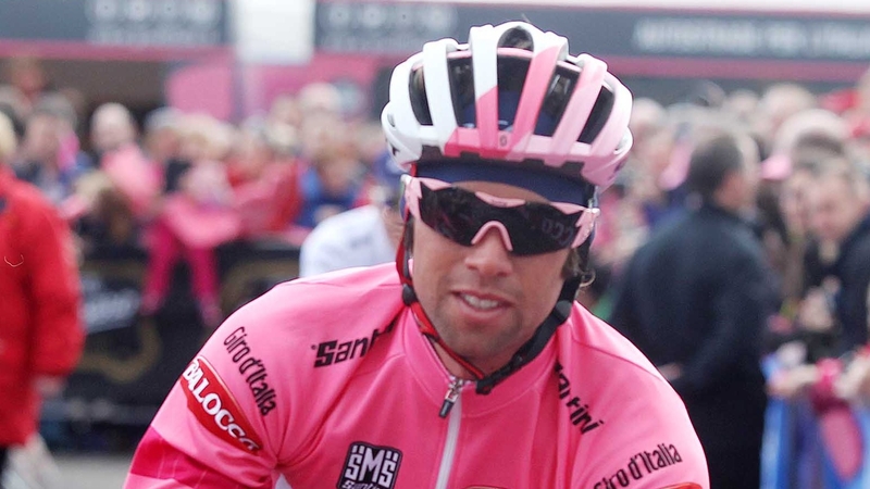 Michael Matthews, seen here in the Giro stage in Dublin, retains the pink jersey