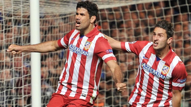 Diego Costa (l) will line out against Barcelona on Saturday