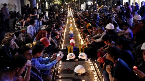 A demonstration in Istanbul for the victims of the Soma mine accident