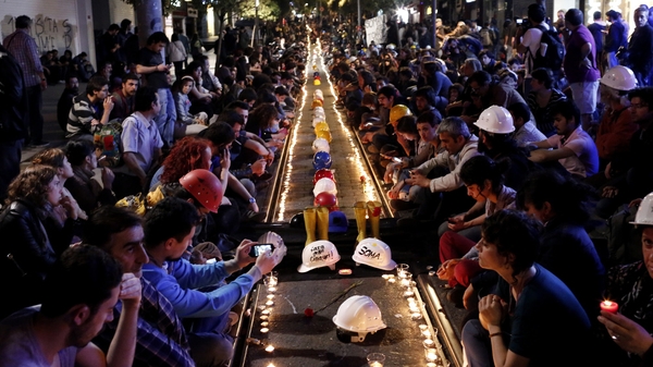 A demonstration in Istanbul for the victims of the Soma mine accident