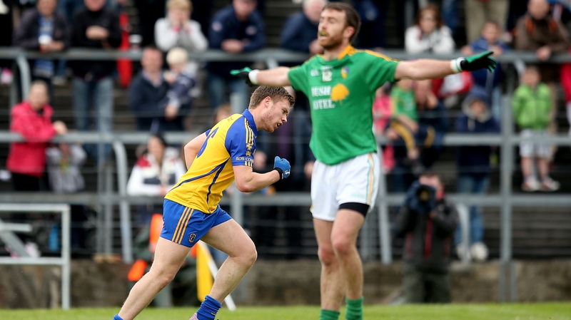 Niall Daly celebrates scoring a point for Roscommon