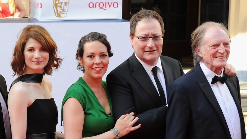 l-r - Broadchurch stars Jodie Whittaker and Olivia Colman, creator Chris Chibnall and star David Bradley
