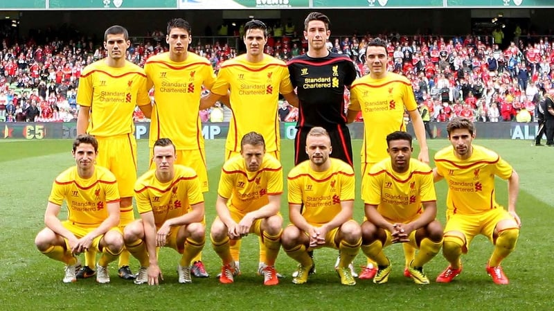 Ryan McLaughlin (front row, third from right) was in Dublin last week playing for Liverpool against Shamrock Rovers