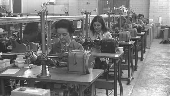 Women workers on the production line at the Telectron electronics factory in Tallaght, Dublin, in 1…