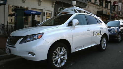 Google’s Lexus RX 450H self-driving car parked on Pennsylvania Avenue, Washington DC
