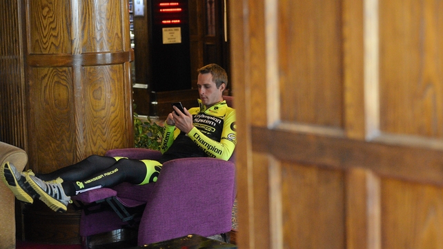 John Rigby, Champion System-Club, relaxes before Stage 3