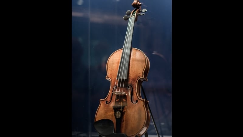 The violin once owned by French musician Rodolphe Kreutzer displayed at Christie's auction house