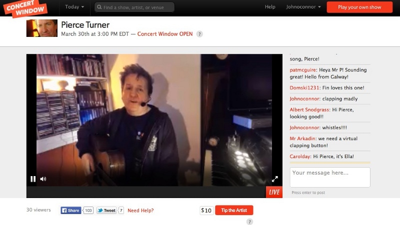 Pierce in his last House Gig for The World in March