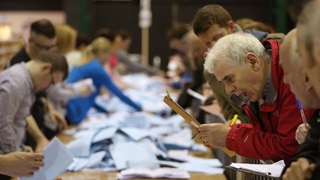 Counting continues at the RDS in Dublin