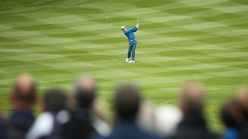 Rory McIlroy plays an approach shot at the BMW PGA Championship