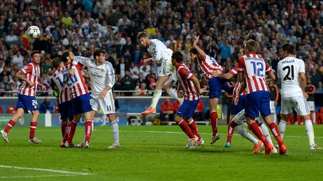 Sergio Ramos heads Luka Modric's corner home as Real Madrid eqaulise in stoppage-time