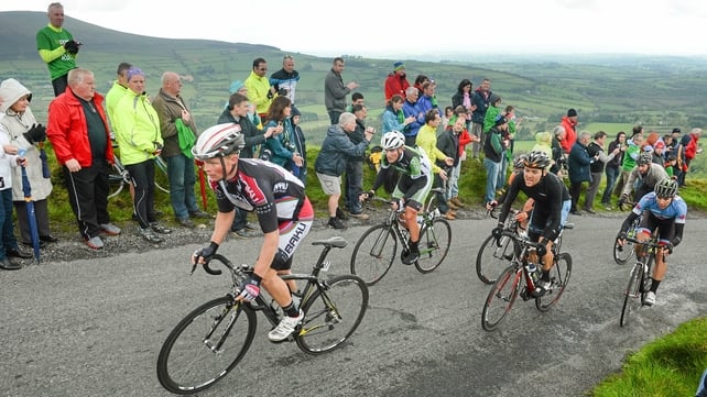 Synergy Baku's Daniel Klemme races to the summit of the Corabutt Gap