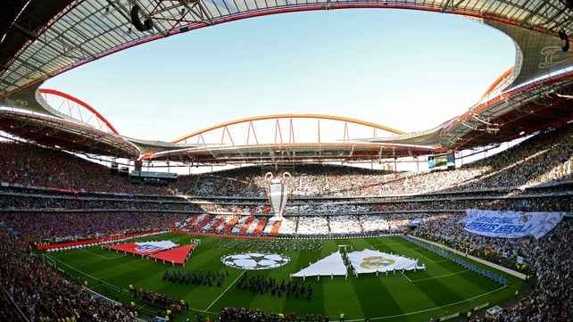 The scene before kick-off at the Estadio da Luz in Lisbon