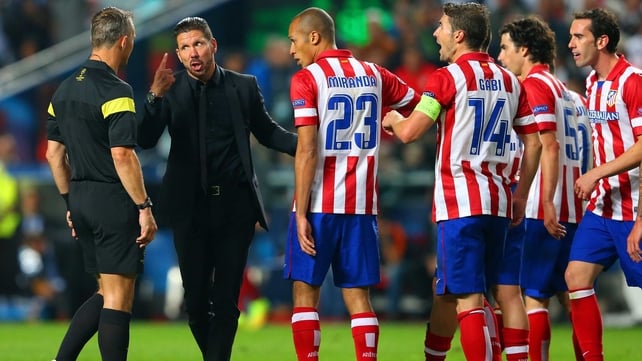 Brooding Atletico Madrid manager Diego Simeone only has eye for the referee