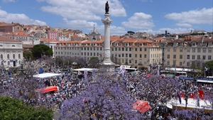 Fans congregate before the final