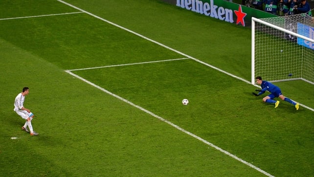 Cristiano Ronaldo gets in on the scoring act with a fourth and final goal for Real Madrid from the penalty spot