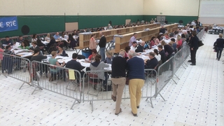 Counting of votes in the European elections in Cork this morning