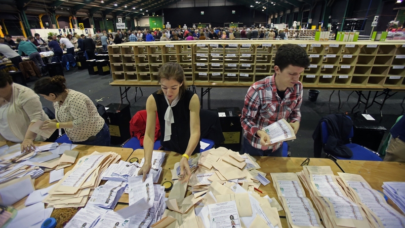 Counting of votes at the RDS in Dublin