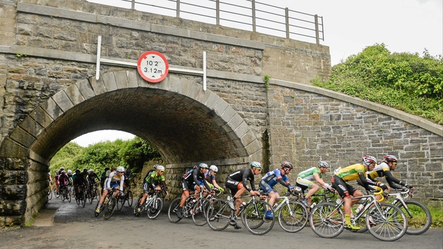 Yellow jersey winner Clemens Fankhauser in action in Skerries