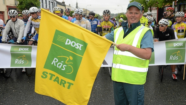 Newbridge postman Sean Duane prepares to get the final stage underway