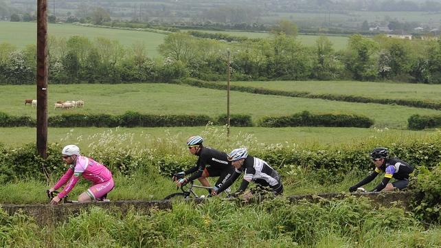 Competitors pass over the the Hill of Allen in Killdare