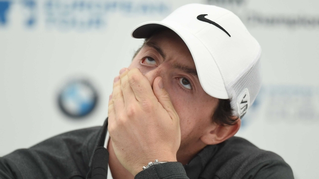 Tough start to the week: Rory McIlroy during the ProAm for the BMW PGA Championship at the Wentworth Club