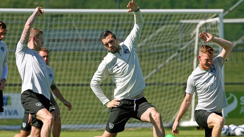 James McClean, Shane Duffy and Stephen Quinn train with the Republic of Ireland squad