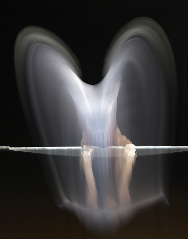 Max Woloszyn of Western Australia competes in the High Bar during the Australian National Gymnastics Championships