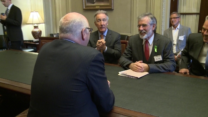 Mr Adams was in Washington to brief officials on the failure to reach agreement on the Haass proposals