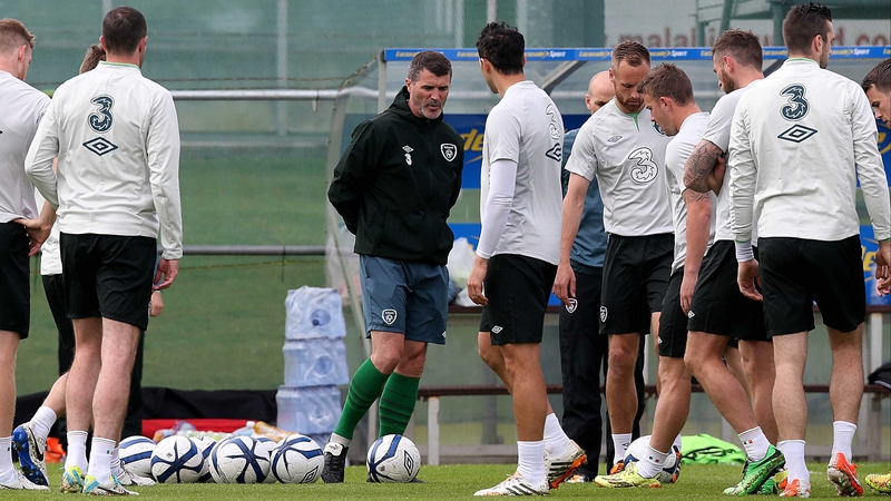 Roy Keane at training earlier today