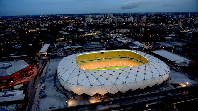 Arena da Amazônia, Manaus: 44,500 seats, built for the 2014 World Cup