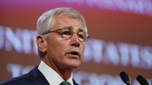 US Defense Secretary Chuck Hagel delivers his speech at the summit in Singapore