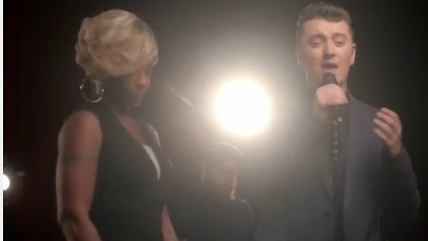 Mary J. Blige and Sam Smith in action