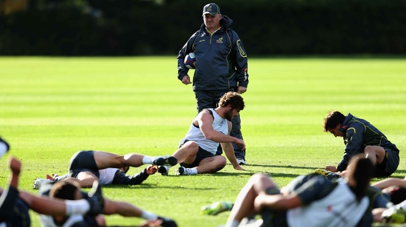 McKenzie keeps an eye on his squad during training