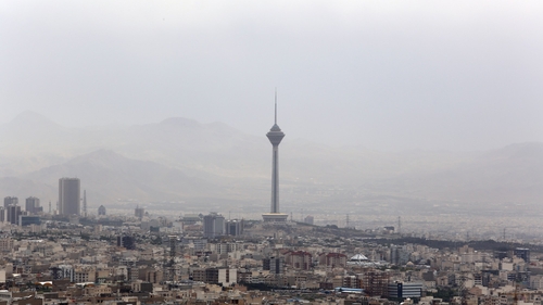 Milad Tower, Tehran, the day after a sandstorm engulfed the Iranian capital